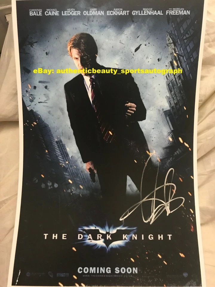 AARON ECKHART BATMAN THE DARK KNIGHT HARVEY DENT VILLAIN SIGNED 12x18 REPRINT RP - Image 1 of 1