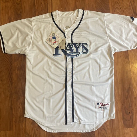 Majestic Stitched Evan Longoria Tampa Bay Rays Jersey Knit 56 Small Stain Cover