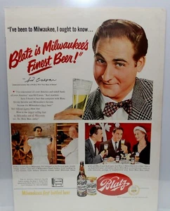1951 Life Magazine BLATZ BEER COLOR AD PRINT FEATURING SID CAESAR - Picture 1 of 7