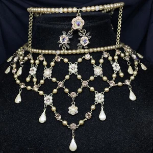 Necklace Choker Lovely Jewelry Michal NEGRIN Crystals Flowers Vintage collection - Picture 1 of 7