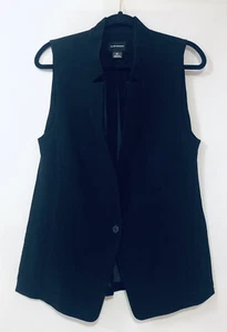 Chaleco Club Monaco Zoela Mujer Pequeño Negro Seda Plisado Espalda Transparente Minimalista - Imagen 1 de 7