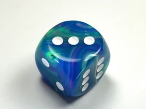 Jumbo 30mm D6 Festive Waterlily w/White Dice Extra Large RPG Tabletop Roleplay - Picture 1 of 1