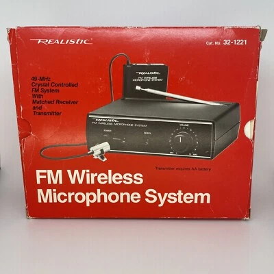 Vintage Realistic FM Wireless Microphone System 32-1221  - Image 1 of 2