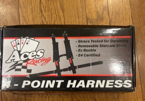 Aces Racing 4 Point Harness With 2 Inch Padding Black E4 Certified Ez Buckle - Picture 1 of 2