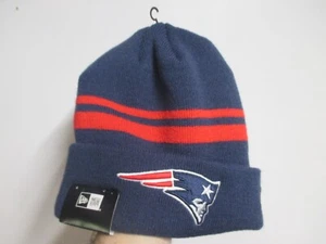 NUEVA INGLATERRA PATRIOTAS (NUEVA ERA) HOMBRE INVIERNO PUÑO GORRO SOMBRERO (ADULTO) NUEVO CON ETIQUETAS AZUL MARINO/ROJO - Imagen 1 de 5