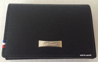 S.T. Dupont  Black Contraste Leather Card Holder Wallet, 180313, New In Box - image 1 of 4