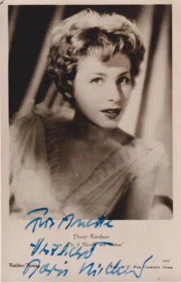 DORIS KIRCHNER autografo originale firmato cartolina colibrì anni 50 - Immagine 1 di 2