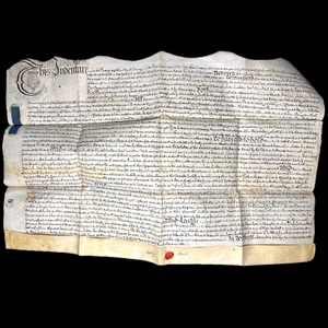18th Century British Indenture 1747 Vellum Manuscript Document Signed Wax Seal - Picture 1 of 8