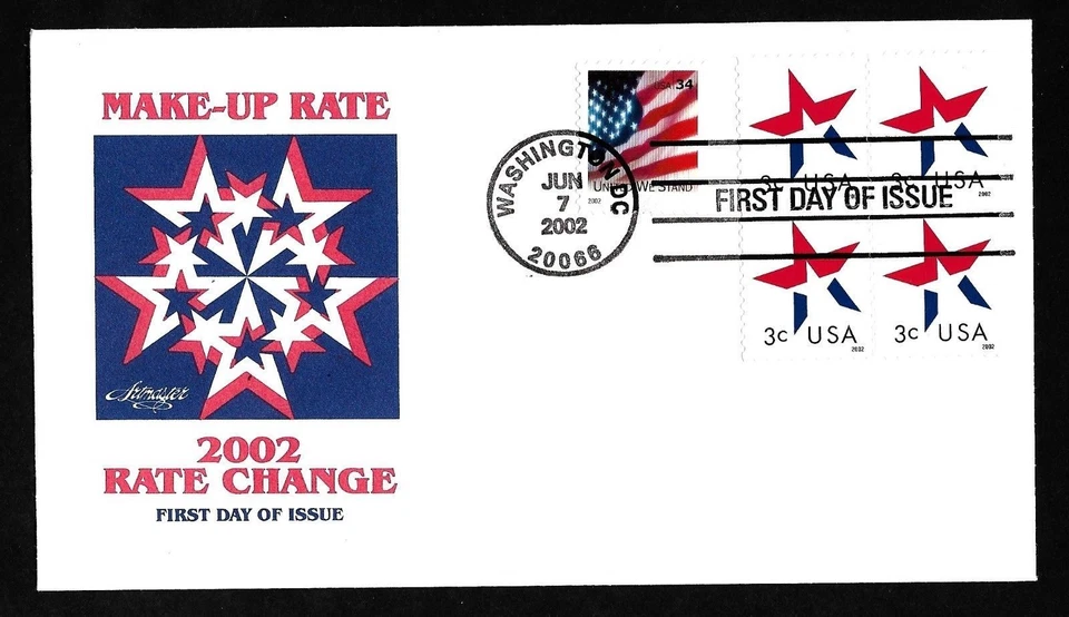 #3614 3c Star 2002 at LR - Artmaster FDCB4 +#3549B - Image 1 of 2