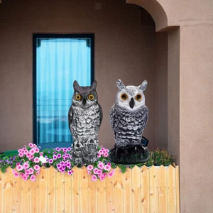 2pack Owl Scarecrow Plastic Squirrels Bird Deterrents Nature Enemy Outdoor - Picture 1 of 12