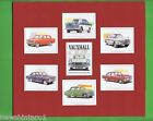 Mounted Set Of Classic Vauxhall Cars Of The 1950S & 1960S  Cards
