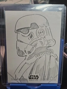 DAN COONEY Topps Star Wars Stormtrooper ORIGINAL ART SIGNED Autograph Sketch 1/1 - Picture 1 of 2