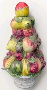 Vintage Majolika Keramik Obst Topiary Herzstück Portugal Pyramide mit Schale - Bild 1 von 16