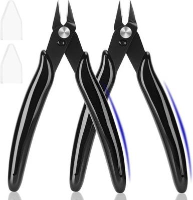 5 Inch Flush Cutters, 2 Pack Micro Wire Cutters, Sharp Zip Tie Cutter, Precision - Image 1 of 4