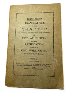 Charter Granted to Free Men of Malmesbury by King Athelstan 1924 + 1988 Rules - Picture 1 of 12