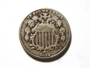 1882 VF/VF+ Shield Nickel, Nice *Better Grade* Vintage coin to collect - Picture 1 of 2