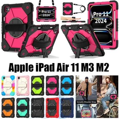 Funda para Apple iPad Air 11 M3 M2 Niños Pesada a Prueba de Golpes 360° Giratoria Soporte Cubierta Foto 1 de 4