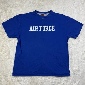 Nike Team Air Force Embroidered Logo Shirt Sz XL Blue White Short Sleeve Tee - Picture 1 of 14