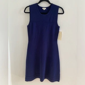 Shoshanna Navy Sleeveless Knit A-line Bodycon Mini Dress Size Medium New W/ Tag - Picture 1 of 8