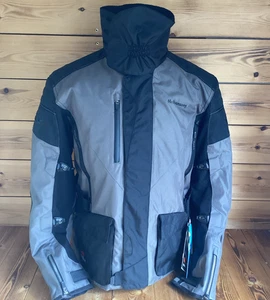 Halvarssons Mens Wien Black Grey Waterproof Motorcycle Motorbike Jacket UK 46 - Picture 1 of 9