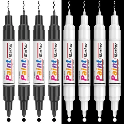 APOGO 8 Pack Oil Based Paint Pens, Dual tip (0.7mm & 2-3mm) Permanent Marker