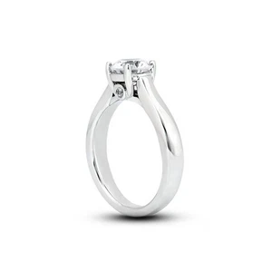 1/3 Carat D VS2 Round Cut Earth Mined Certified Diamonds 14k Gold Accent Ring - Picture 1 of 3