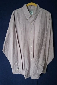 Brooks Brothers Herren Baumwolle Knopf Langarm Sport Hemd Lila Kariert Größe L - Bild 1 von 11