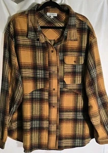 Umgee Yellow brown plaid size 2XL jacket - Picture 1 of 7