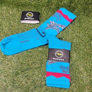 DeFeet Lot Of 2 Cycling Socks Size Medium Blue Ridge CX Men 7-9, Women 8.5-10.5 - Picture 1 of 14