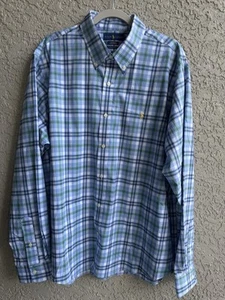 Camisas Ralph Lauren Para Hombres Calce Clásico Rendimiento Elastizadas Azul a Cuadros XXL -NUEVAS CON ETIQUETAS - Imagen 1 de 7