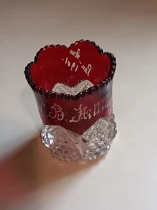 Antique Ruby Red Glass Toothpick Holder. Used But In Good Condition - Picture 1 of 4