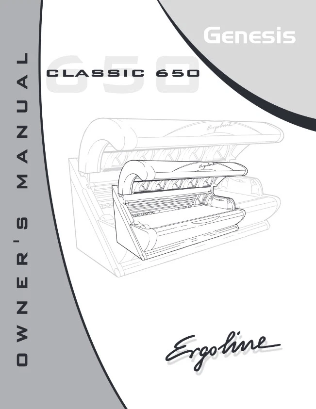 Ergoline Genesis Classic 650 Owner's Manual Tanning Bed Manual - Image 1 of 1