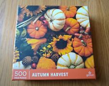 Galison 500 Pcs Puzzle Autumn Harvest Pumpkins Jigsaw 20"x20" Orange NEW