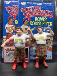 LJN Rowdy Roddy Piper brown & red boots both posters PANTHER VARIATIONS & card! - Picture 1 of 13
