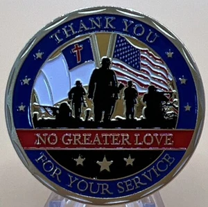 * “Thank You Veteran for Your Service”Challenge Coin To Honor Vets John 15;13 - Picture 1 of 2