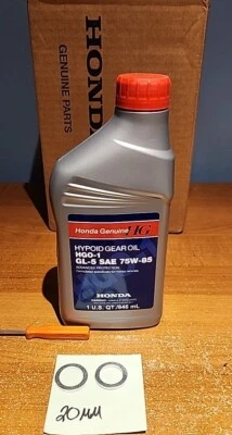 1 QT Honda OEM Hypoid Gear Oil WITH GASKETS NEW 08200-9014 HGO-1 Gl-5 75W-85 - Image 1 of 2