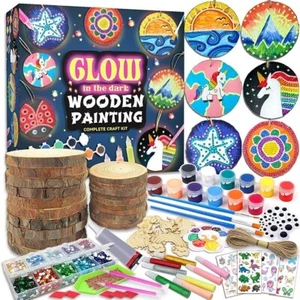 klmars Wooden Painting Kit-Glow in The Dark-Arts & Crafts Gifts for Boys Girl... - Picture 1 of 6
