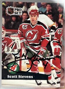 Scott Stevens Autographed Signed New Jersey Devils Pro Set 1991 #423 Card