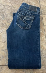 Silver Jeans Womens Size W29 L32 Suki Surplus Denim Dark Blue Fit 29X31 - Picture 1 of 8