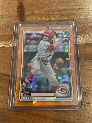 Mike Siani 2020 Bowman Draft Chrome Orange Sapphire Refractor /25 NRMT+ Reds!! - Image 1 of 2