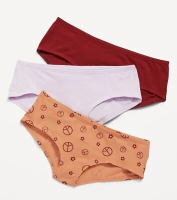 Antiguo Azul Marino Niños Niñas Talla Grande ~ Ropa Interior Hipster Paquete de 3... Signo de Paz Sólido Foto 1 de 2