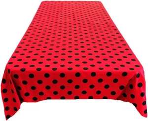 Polka Dot Print Poly Cotton Rectangular Tablecloth - Picture 1 of 1