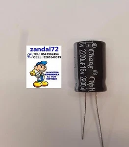 20 CONDENSATORI ELETTROLITICI VERTICALI 2200uF 16V 16VOLT 105° 13x20 PASSO 5mm - Bild 1 von 1