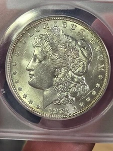 1921-D Morgan Silver Dollar - ANACS Certified MS63!!! Beautiful, Rare Coin!!! - Picture 1 of 4