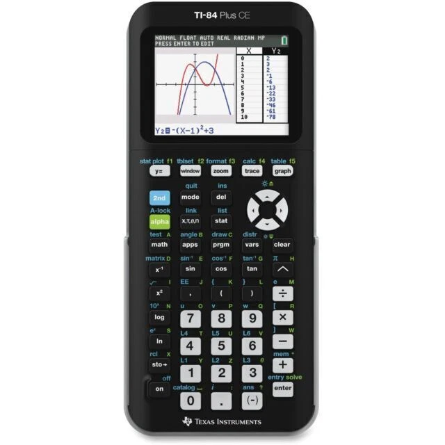 Texas Instruments TI-84 Plus Graphing Calculator - Black (84PLCE/TBL/1L1/AH)