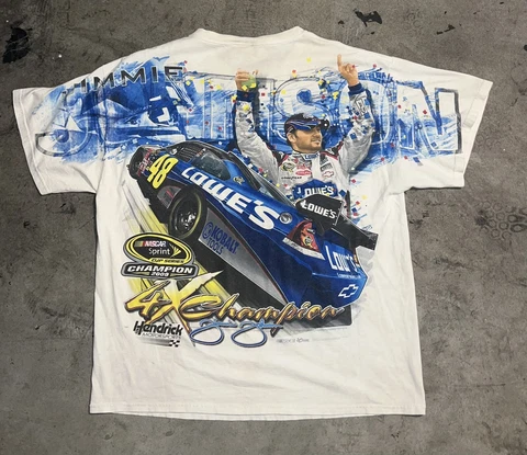 Vintage 2008 NASCAR Jimmy Johnson AOP Tee Shirt Cover