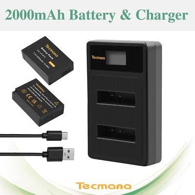 TECMANA 2X 2000mAh Akku Für Canon LP-E17 EOS R8 R10 R50 R50 V R100 RP 200D II+Ladegerät