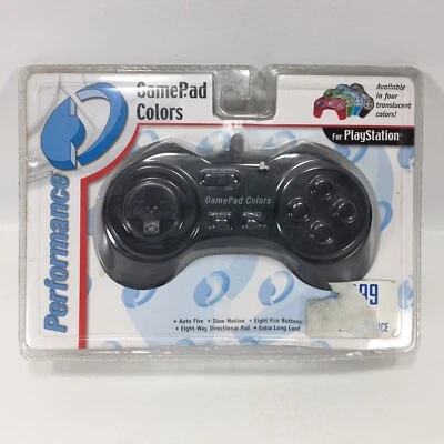 InterAct PlayStation 1 PS1 GamePad Wired Controller Translucent Black Ice NEW - Image 1 of 4
