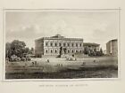 1837 Antiquarian Etching Steel Engraving The New Museum In Leipzig Illustration