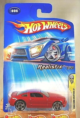 2005 Hot Wheels #6 1st Edition-Realistix 2005 FORD MUSTANG GT Red ChromeBase Pr5 - Image 1 of 4